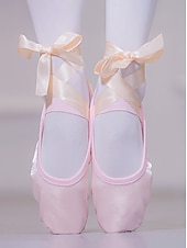 halpa Balettitossut ja -kengät-tyttöjen satiinista valmistetut balettitossut nauharemmillä - nuorten ammattilaisten harjoitteluun tarkoitetut tanssikengät lapsille ja teini-ikäisten balettiharjoitteluun
