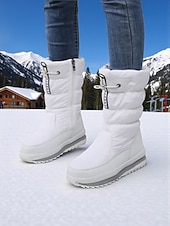 זול מגפי שלג וחורף-מגפי חורף עמידים למים לנשים - מגפי שלג חמים ומונעי החלקה למזג אוויר קר, נעלי חורף אופנתיות לפעילויות חוץ