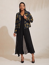  Jeansjacke mit Blumenmuster, lässig, für Urlaub und Alltag, mit Reißverschluss