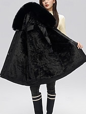 economico Capispalla da donna-Per donna Giacca imbottita Giacca in Pile Cappotto in Pelliccia Sintetica Caldo Confortevole Cerniera Bottoni Collo in Pelliccia Casual Semplice Vacanza Streetwear Abbigliamento quotidiano Uscire