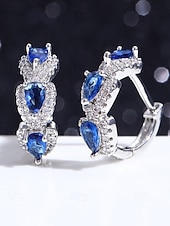 economico Anelli da donna-orecchini da donna in lega di zirconi - elegante design a forma di lacrima con pietre multicolori, perfetti come regali di Natale e San Valentino