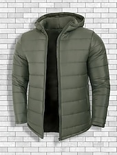 economico Piumini e parka da uomo-Per uomo Cappotto Invernale Giacca imbottita Giacca Imbottita Tasca Poliestere Vacanza Abbigliamento quotidiano Data Regolare Moda Casual Confortevole Calore Termico Autunno Inverno Colore Solido