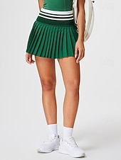  Per donna Tinta unita Gonna casual Gonne da tennis Pantaloncini da tennis Gonne a pieghe Asciugatura Rapida Elastico Traspirante Tennis Corsa Atletico Pantaloni Bianco Giallo Rosa Abbigliamento da