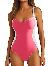 ieftine Costume Întregi-Costum de baie dintr-o piesă pentru femei subțire monokini colorat control pentru burtă talie înaltă subțire fără spate haine de plajă pentru vacanță decolteu în V fără mâneci