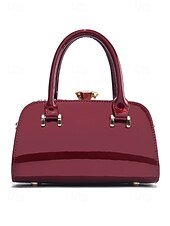 economico Borsette e borse tote-elegante borsa da sera da donna in pelle verniciata, decorata con cristalli, disponibile in rosso e blu navy, perfetta per feste formali e celebrazioni festive