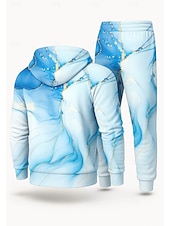 cheap Tracksuits-Men's Hoodie Tracksuit 2 Piece Tracksuit Drawstring Zip Up Clothing Suit Fall Winter Blue Vocation Outdoor Travel Lightweight Fashion Long Sleeve Sport Activewear Stretchy Regular Fit