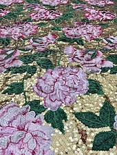  Ａライン フロア丈 ビーズ刺繍 フォーマルドレス 花嫁の母のドレス イブニングドレス エレガント きらびやかな 光沢タイプ ハーフスリーブ Ｖネック 結婚式 フォーマル ケープ スパンコール ととも​​に ポケット
