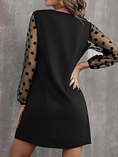 Χαμηλού Κόστους μίνι μαύρο φόρεμα-Γυναικεία Μίνι φόρεμα Μαύρο φόρεμα Φόρεμα για πάρτυ Κοκτέιλ Φόρεμα Κομψό Μοντέρνα Βραδινό Πάρτυ Πάρτι Κοκτέιλ Πάρτι Κανονικό Σκέτο Μακρυμάνικο Λαιμόκοψη V Μαύρο Καλοκαίρι Φθινόπωρο