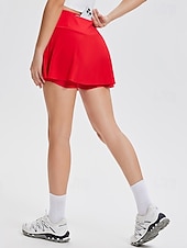  Dames Effen Casual rok Tennisrok Sportrok UV-Bescherming Sneldrogend Elastisch Ademend Tennis Sportschoenen Hardlopen Kleding Onderlichaam Wit Rood Tenniskleding