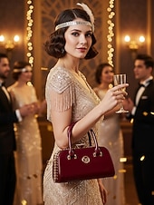 economico Borsette e borse tote-elegante borsa da sera da donna in pelle verniciata, decorata con cristalli, disponibile in rosso e blu navy, perfetta per feste formali e celebrazioni festive