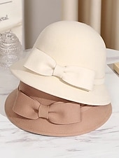 voordelige Dameshoeden-Polyester clochehoed voor dames met strik, elegant en stijlvol, verkrijgbaar in meerdere kleuren, perfect voor casual en formele gelegenheden