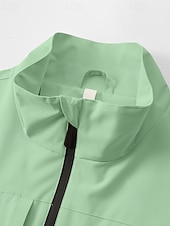 abordables chaqueta deportiva-Hombre Chaqueta al aire libre Chaqueta para senderismo Vacaciones Diario Resistente al Viento Mantiene abrigado Bolsillo Otoño Invierno Plano Moda Clásico Escote Chino Regular Amarillo Claro Negro