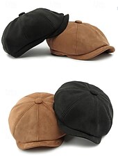 levne Pánské klobouky-Pánská polyesterová plochá čepice - více barev, stylový design, ideální pro běžné i formální nošení, pohodlný střih pro všechna roční období