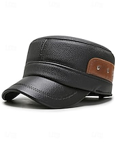 رخيصةأون قبعات رجالية-قبعة شتوية للرجال من الجلد الصناعي مع أغطية أذن قابلة للطي - أنيقة ودافئة ومريحة للطقس البارد - مثالية للأنشطة الخارجية والارتداء اليومي