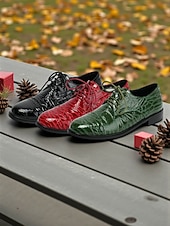 economico Scarpe oxford da donna-scarpe oxford da donna con motivo coccodrillo verde – classiche scarpe eleganti con lacci per occasioni formali, di lavoro e di festa