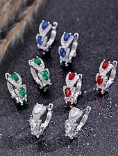 economico Anelli da donna-orecchini da donna in lega di zirconi - elegante design a forma di lacrima con pietre multicolori, perfetti come regali di Natale e San Valentino