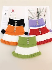 abordables Bufandas de mujer-Cuello de punto navideño para mujer, suave y acogedor, con volantes, disponible en varios colores. Ideal para el invierno y las fiestas.