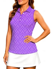 ieftine Cămașă pentru femei-Pentru femei Geometric Artă abstractă Rezervă de antrenament Cămașă Tricou sport Tricou POLO Fără manșon Sport UPF50+ Rezistent la UV Formator Dans Protecție UV Pilates Costum de Majoretă  Volei