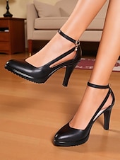  Klassiske damesko med spiss tå og høy hæl – stilige ankelreimsko som er komfortable for kontor, fester og formelle arrangementer