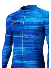 Χαμηλού Κόστους Ανδρικές φανέλες-Άντρες Φανέλα ποδηλασίας Ντάουνιλ Τζέρσεϋ Γεωμετρικό Αφηρημένο Χρώμα αντίθεσης Μακρυμάνικο Ποδήλατο Μπλουζάκι Αθλητική μπλούζα Ρούχα συμπίεσης με 3 πίσω τσέπες Ποδηλασία Βουνού Ποδηλασία Δρόμου