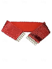 Χαμηλού Κόστους Γυναικεία ζώνη-Γυναικεία χριστουγεννιάτικη ζώνη με γκλίτερ και ελαστικές πούλιες, ελαστική και άνετη, διαθέσιμη σε πολλά χρώματα – τέλειο αξεσουάρ για τις γιορτές