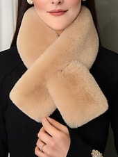 preiswerte Schals für Damen-Unisex-Schal aus Kunstpelz, weiches und warmes Material, vielseitig tragbar, perfekt für Wintermode und als Weihnachtsgeschenk, in verschiedenen Farben erhältlich