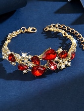 levne Svatba ACC-Dámský náramek s křišťálovými kamínky - třpytivý stříbrný nastavitelný náramek na večírky, svatby a večerní příležitosti na konci roku