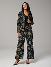  Jeans in Gelb mit Blumenmuster und geradem Bein, perfekt für den Urlaub