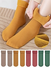 Недорогие Женские носки-Женские утолщенные термоноски - комплект из 4 пар, мягкие и теплые, идеально подходят для зимы, холодной погоды и в качестве подарка на праздники
