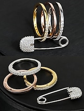 levne Dámské prsteny-Dámský vánoční měděný prsten - elegantní tříbarevný design s čirými kameny, ideální jako sváteční dárek, slavnostní a stylový doplněk pro běžné i formální příležitosti