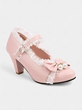preiswerte Retro-Stil der 1950er Jahre-Rote Mary-Jane-Pumps für Damen mit Schleife und Perlenverzierung – eleganter Lolita-Stil der 1950er Jahre, perfekt für Weihnachtsfeiern, formelle Anlässe und besondere Gelegenheiten.
