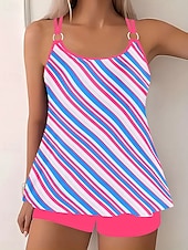 abordables Tankinis-Femmes Maillots de Bain 2 pièces Shorts Maillot de bain Dos nu Vacances Tenues de plage Fleuri Graphique Col rond Sans manches Maillots de bain