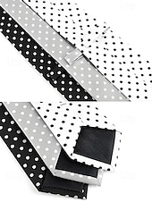 billiga Herrslipsar &amp;amp; flugor-herrslips i polyester, prickigt mönster, flera färger, perfekt för jul och formella tillfällen