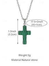 Недорогие Мужские украшения-Мужское рождественское ожерелье с подвеской-крестиком из натурального камня, доступно в нескольких цветах, стильный и модный дизайн, идеально подходит для подарков на праздники