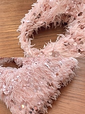 economico Clutch e borsette da sera-borsa da donna in pelliccia sintetica con paillettes: design scintillante e luccicante con materiale morbido, disponibile in due misure, perfetta per feste serali e occasioni speciali