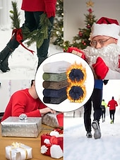 levne Pánské rukavice-Pánské bavlněné termo ponožky - měkké, teplé, 5 párů, ideální na zimu, outdoorové aktivity a jako vánoční dárek