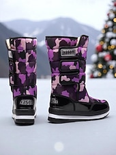 preiswerte Schnee- und Winterstiefel-Burgunderrote, wasserdichte Damen-Winterstiefel mit Kunstfellfutter – stylische Schneestiefel mit verstellbaren Riemen für Komfort und Wärme, perfekt für kaltes Wetter, Winteraktivitäten im Freien und Skiurlaube