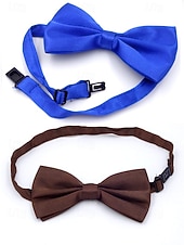 billiga Bröllop ACC-Herrset med hängslen och fluga i polyester, flera färger, perfekt för jul och formella evenemang