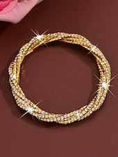 cheap Women's Bracelet-Women's Gold &amp; Silver Rhinestone Bracelet Set - Sparkling Dual-Tone Crystal Bangles, Elegant Party Jewelry for Evenings, Proms &amp; Special Events