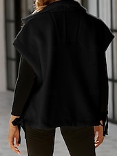 economico Gilet-Per donna Gilet in pile Gilet Caldo Confortevole Tasca Bottoni Casual Tinta unica Vacanza Streetwear Casuale Abbigliamento quotidiano Regolare Collo ripiegato Vestibilità regolare Senza Maniche