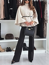 levne Zimní kabáty-Dámské Plášť / pláštěnky Pohodlné Prodyšné S páskem Elegantní Na běžné nošení Bez vzoru Dovolená ulice Ležérní Denní nošení Pullover Standardní Stojáček Volný Dlouhý rukáv Svrchní oděvy Černá Fialov