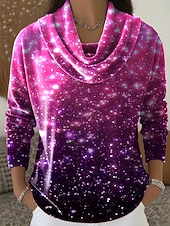 voordelige Chique Blouses-Nieuwjaar Dames Fluweel Ombre Elegant Dagelijks Dagelijks Avond Feest Vakantiekleding blauw Marine Blauw Fuchsia Bruin Herfst Winter