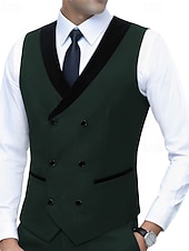 Χαμηλού Κόστους Ανδρικό γιλέκο-Ανδρικά Veste Γιλέκο Gilet Επιχείρηση Διακοπές Πάρτι Μοντέρνα Καθημερινό Άνοιξη Φθινόπωρο Τσέπη Κουμπιά Πολυεστέρας Άνετο Σκέτο Σταυρωτό Λαιμόκοψη V Κανονικό Θαλασσί Μαύρο Λευκό Ρουμπίνι Γιλέκο