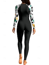 baratos Rash Guards de Uma Peça-Mulheres Anti Atrito Trajes de banho de corpo inteiro Segunda-pele para Mergulho UPF50+ Secagem Rápida Elasticidade Alta Manga Longa Roupa de Banho Zíper Frontal Surfe Mergulho Snorkeling Natação