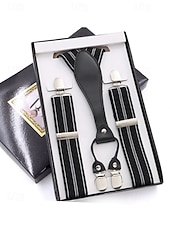 Недорогие Свадьба ACC-мужские рождественские подтяжки – эластичная ткань с разнообразными узорами, регулируемые и стильные, идеально подходят для праздничных вечеринок и официальных мероприятий