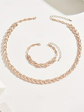 billiga Bröllop ACC-Halsband och armband i zirkonlegering för kvinnor – elegant guld- och silverfärgad, perfekt för speciella tillfällen och presenter