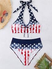 economico Tankini-Per donna Costumi da bagno Due pezzi Birichino Costume da bagno Senza schiena Vacanza Abbigliamento da Spiaggia Floreale All'americana Senza Maniche Costumi da bagno