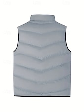 economico Gilet Puffer da Uomo-Per uomo Gilet imbottito Gilet Vacanza Quotidiano Data Moda Casual Autunno Inverno Tasca Poliestere Caldo Confortevole Tinta unica Cerniera Collo alla coreana Vestibilità regolare Blu Nero Giallo