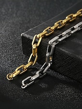 tanie Biżuteria męska-męska bransoletka łańcuszkowa ze stali tytanowej – stylowa, trwała, idealna do noszenia na co dzień i na oficjalne okazje, dostępna w kolorze złotym i srebrnym
