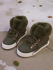 Недорогие Женские кроссовки-женские красные кеды из искусственного меха — тёплая зимняя обувь на шнуровке с мягкой подкладкой, повседневная рождественская обувь для отдыха на природе и уличного стиля